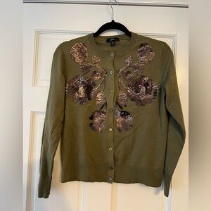 NWOT J.Crew Sequin flower Jackie cardigan sweater